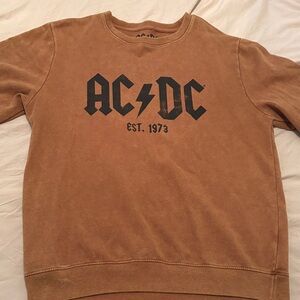 ACDC women’s Crewneck Sweatshirt in Warm Brown with Black Logo